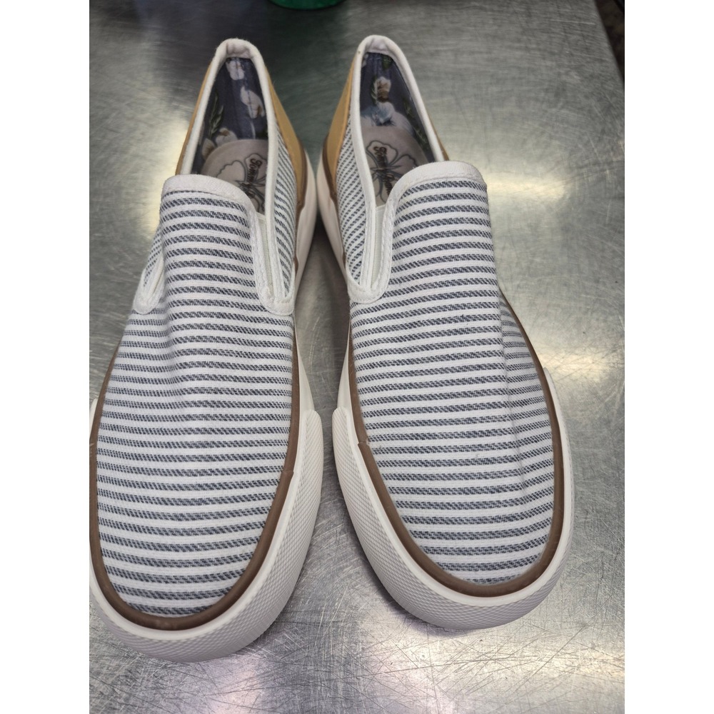 Tommy Bahama Women's Striped Canvas Slip On Casual‎ Loafer Shoes